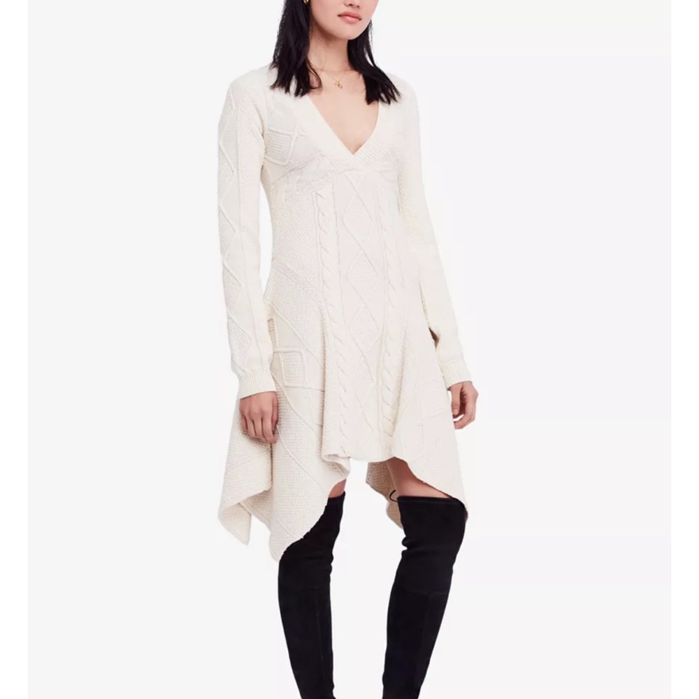 Free People Cabkes and Castles asymmetric sweater dress. NWOT. Retail 148